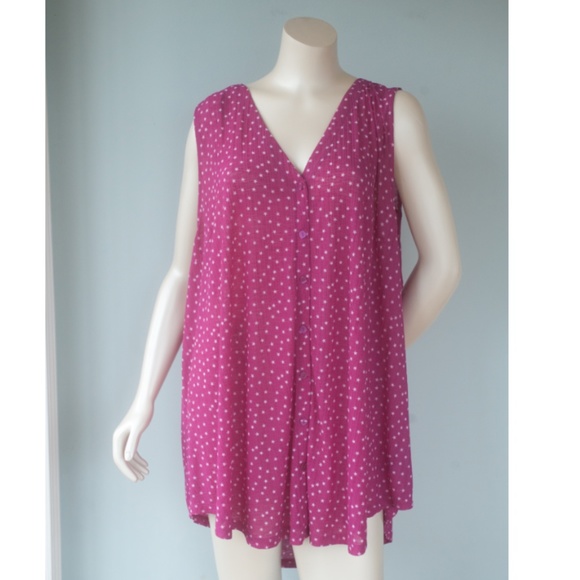 Torrid 5 Magenta Star Print Tank Top - Picture 7 of 13